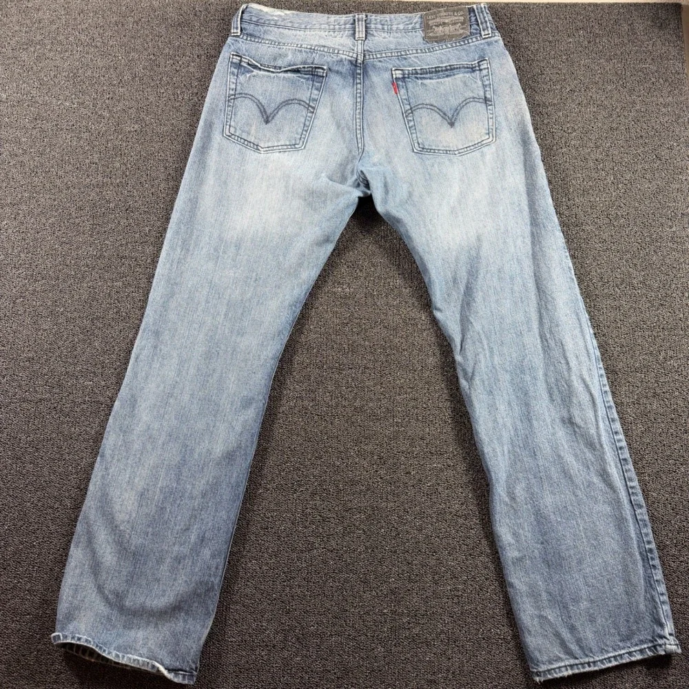 Vintage Y2K Levi's 514 Slim Straight Jeans Men's 36x34 Light Wash‎ Denim Grunge